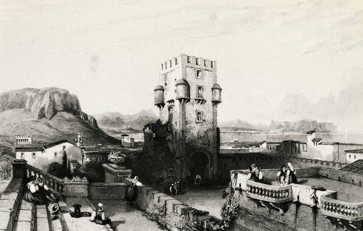 Villa Butera, Bagheria, Sicilia, gravering, Italia av Italian School