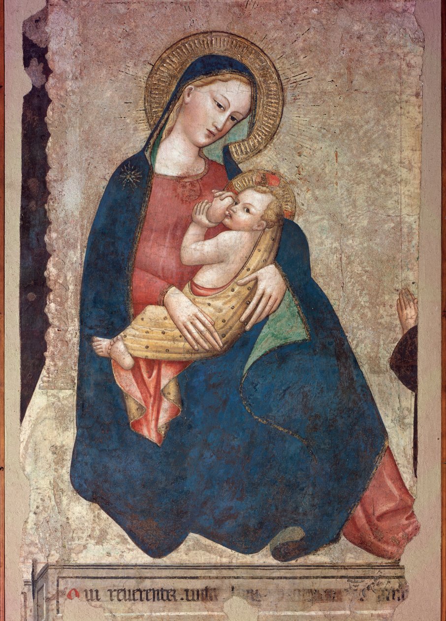 Jomfru Maria som ammer Jesus (maleri av Italian School