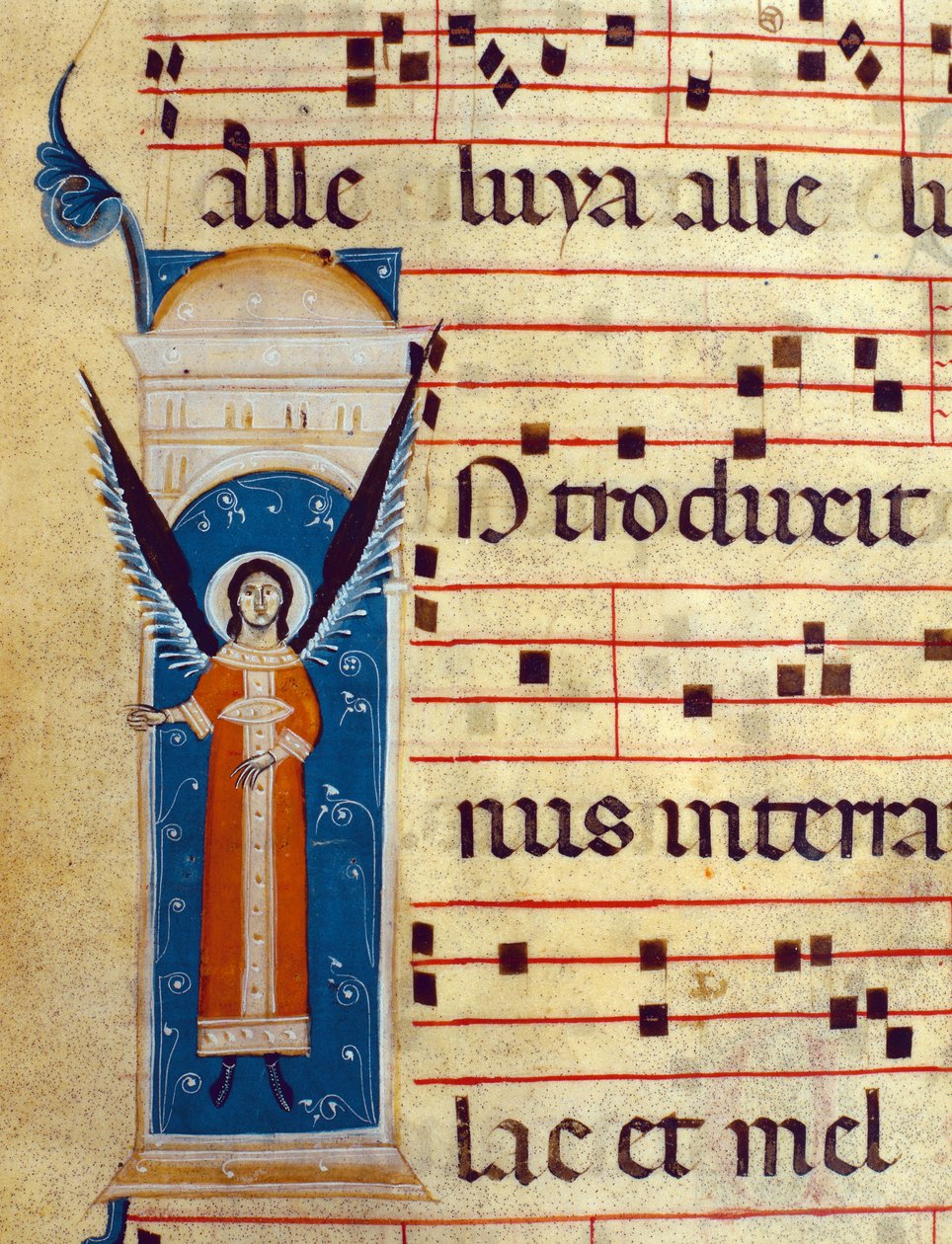 fol 4v. Detalj av engelen fra Gradual, ca. 1260 (detalj av 415713) av Italian School