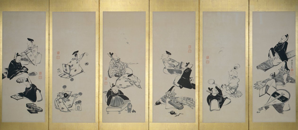 The Thirty-Six Immortal Poets (1 av et par) av Ito Jakuchu