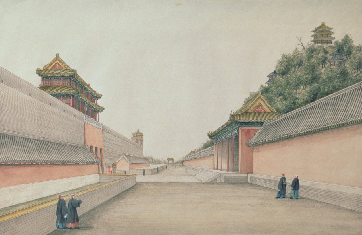 Det keiserlige palass i Peking, fra en samling kinesiske skisser, 1804-06 av Ivan Alexandrov
