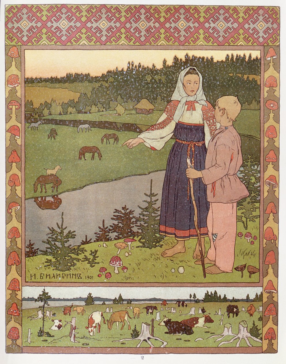 Alionouchka og Ivanouchka, 1901 av Ivan Yakovlevich Bilibin