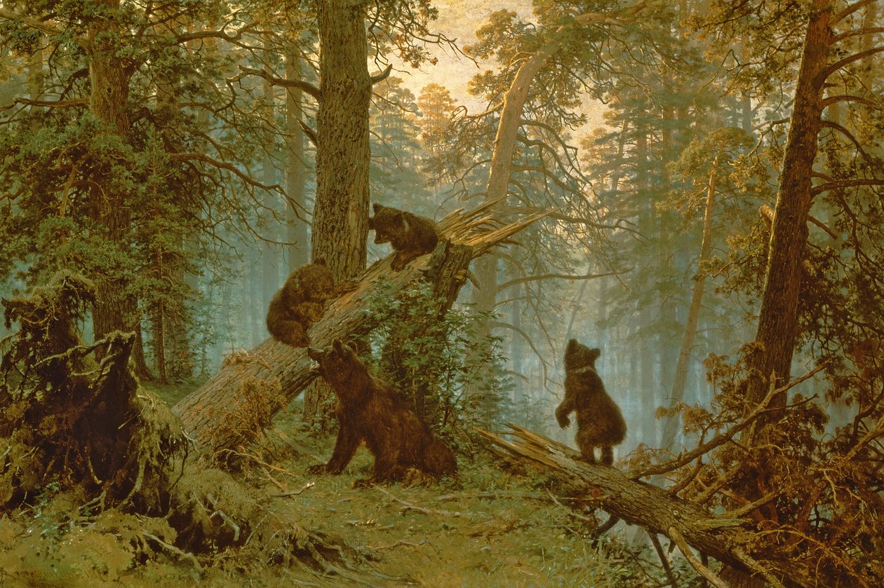 Morgen i en furuskog, 1889 av Ivan Ivanovich Shishkin