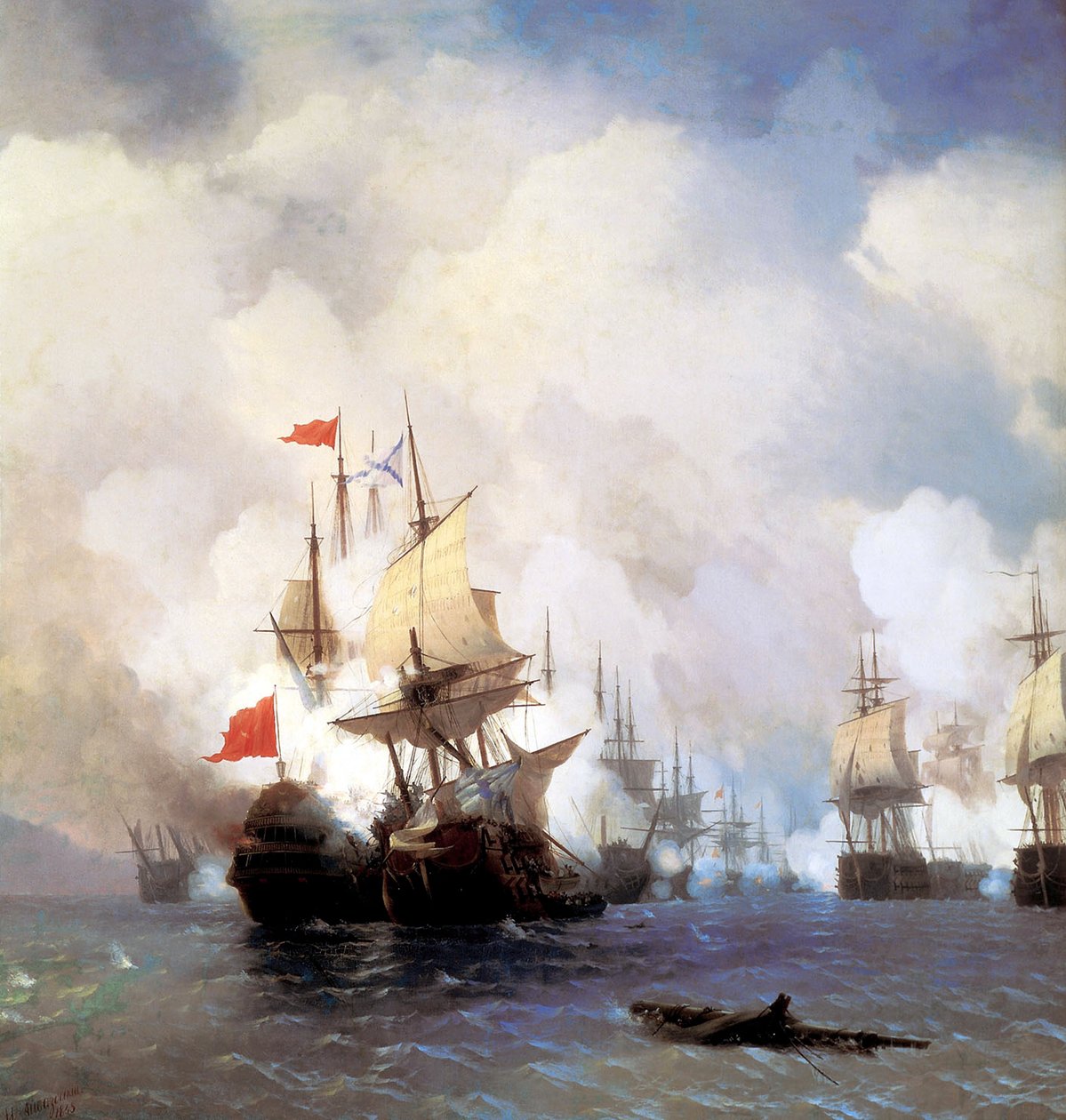 Slaget i Chios-kanalen, 1848 av Ivan Konstantinovich Aivazovsky