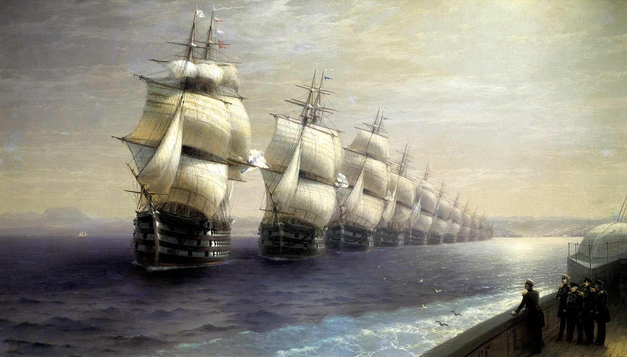 Parade av Svartehavsflåten i 1849, 1886 av Ivan Konstantinovich Aivazovsky