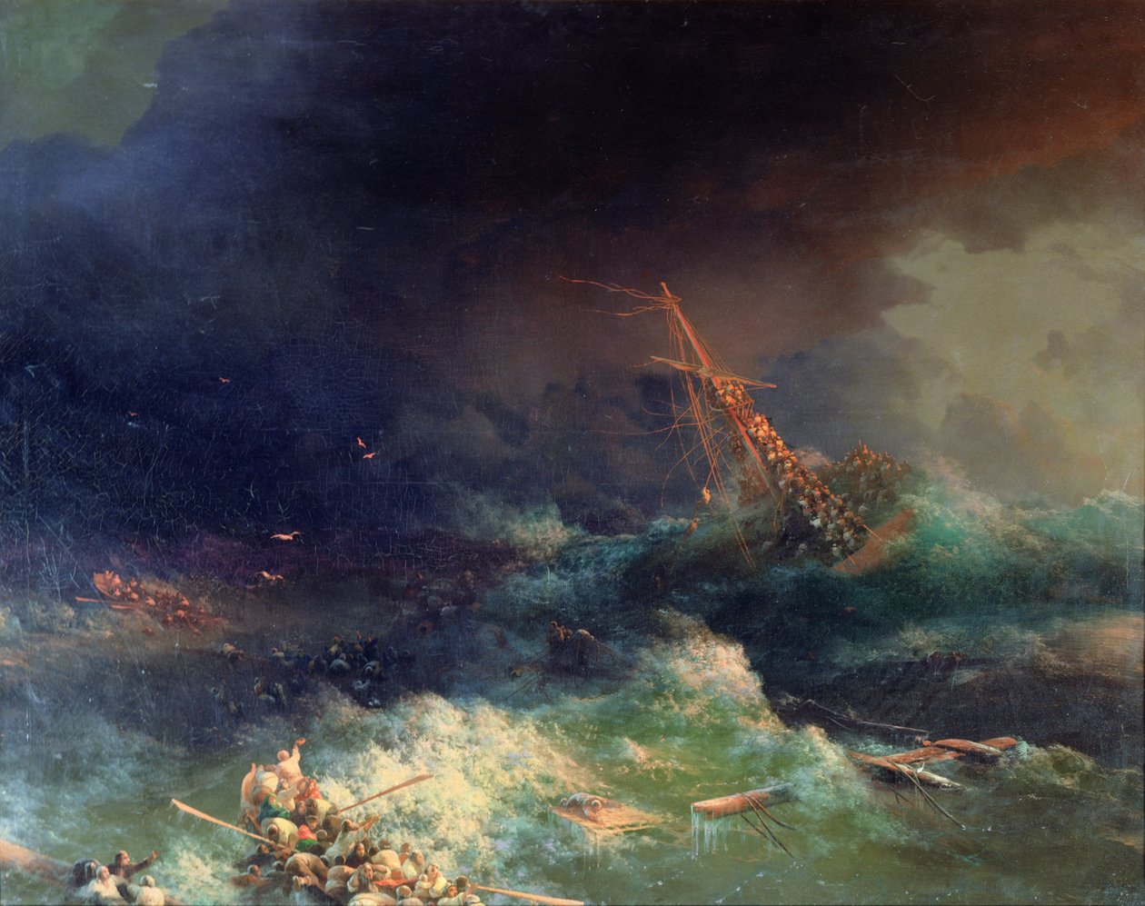 The Disaster of the Liner Ingermanland ved Skagerrake ved Norge 30. august 1842 av Ivan Konstantinovich Aivazovsky