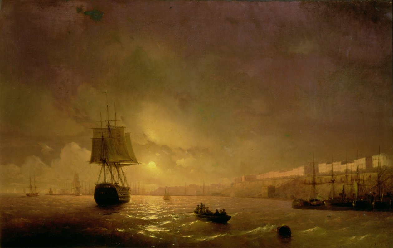 Utsikt over Odessa ved måneskinn, 1846 av Ivan Konstantinovich Aivazovsky