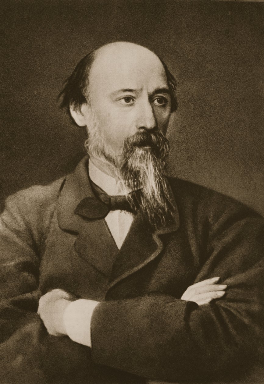 Nikolai Nekrasov (sepia-bilde) av Ivan Nikolaevich Kramskoy