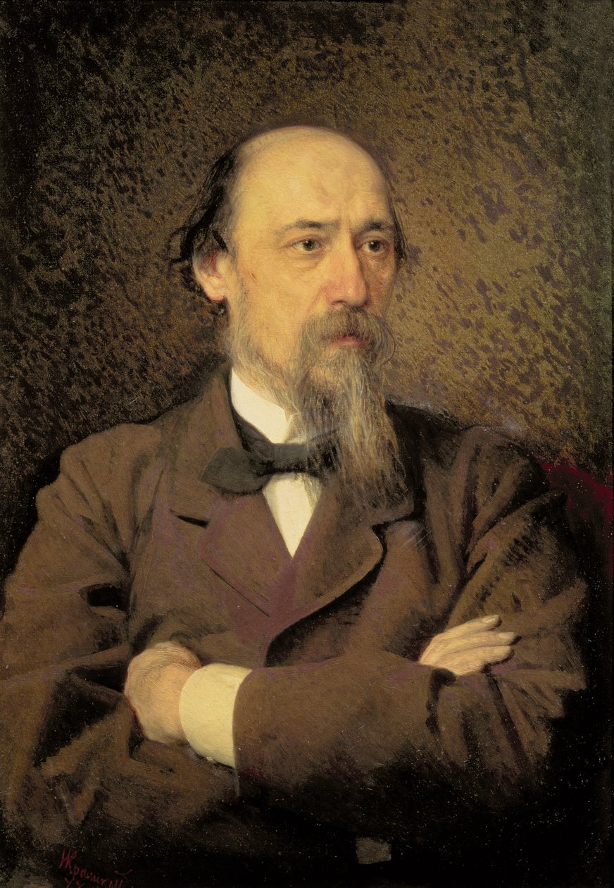 Portrett av Nikolay Alekseevich Nekrasov, 1877 av Ivan Nikolaevich Kramskoy