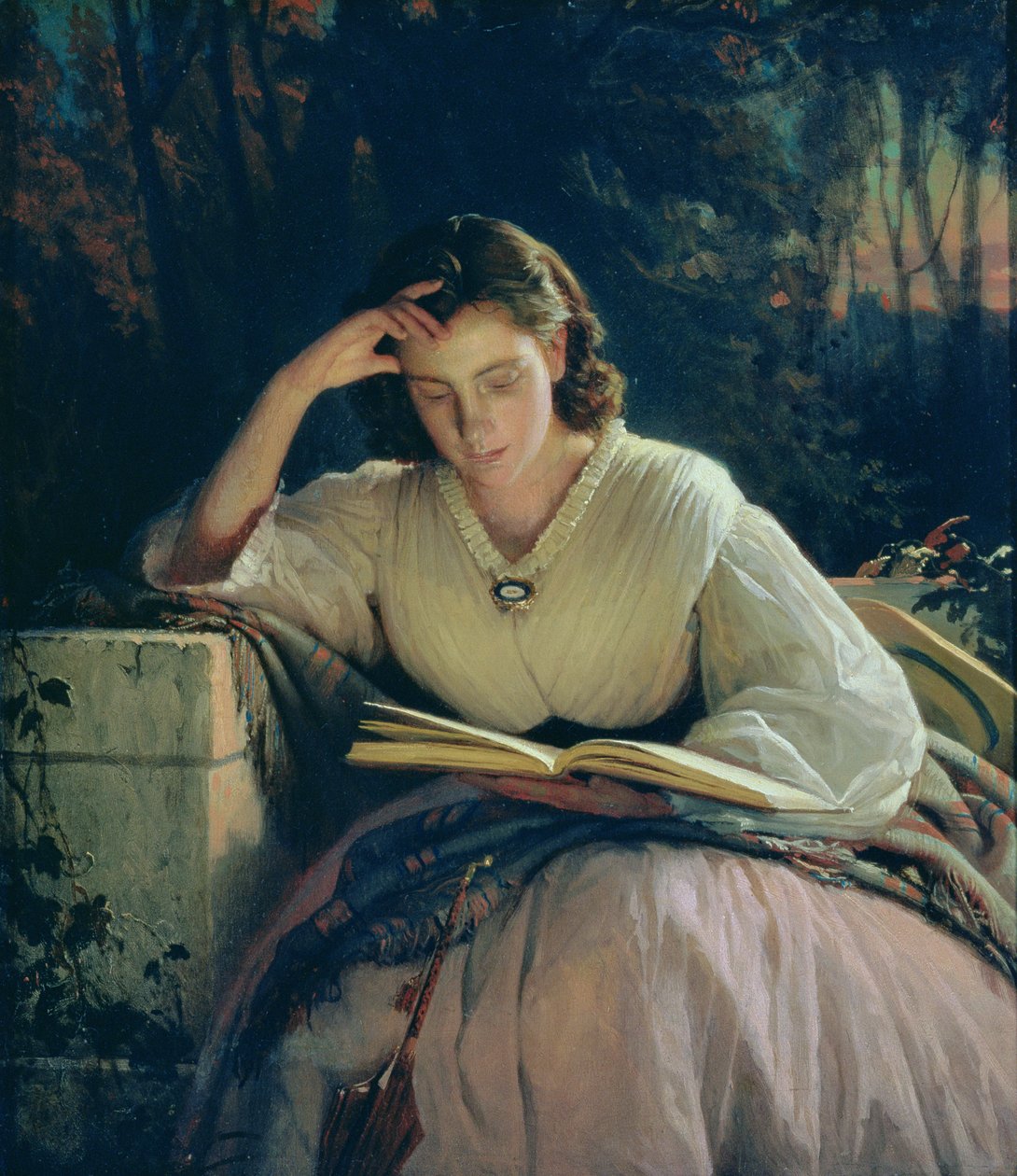 Lesing (portrett av kunstnerens kone), 1863 av Ivan Nikolaevich Kramskoy