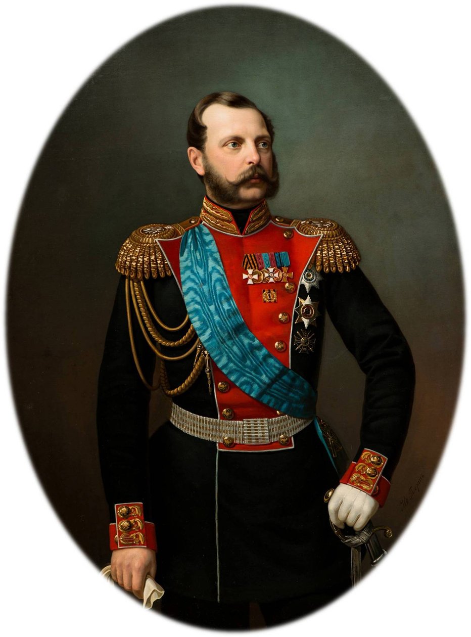 Portrett av keiser Alexander II 1818-1881, 1860-årene av Ivan Alexeevich Tyurin