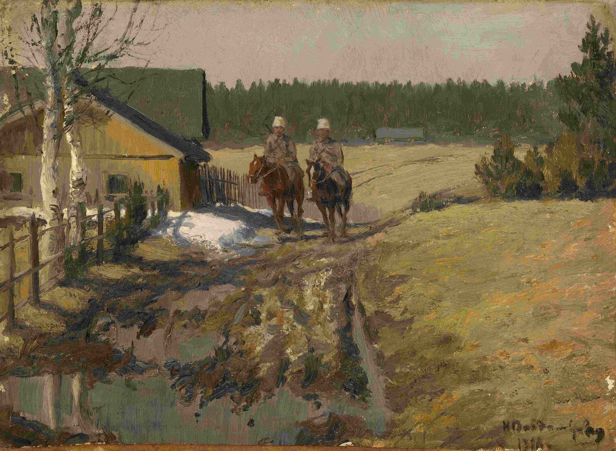 Kosakker til hest, 1916 av Ivan Alexeyevich Vladimirov