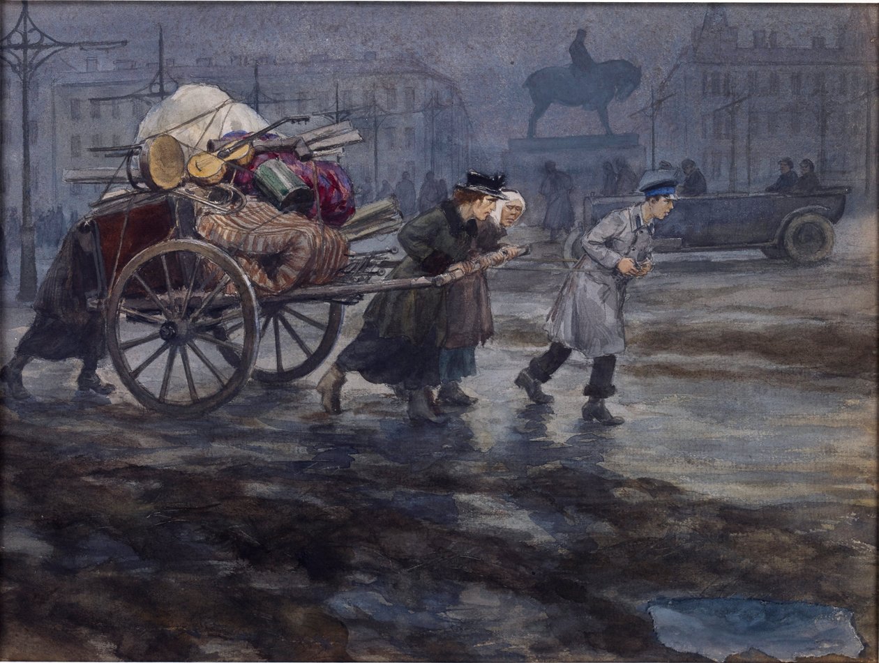 Rester av et velstående hus av Vladimirov, Ivan Alexeyevich (1869-1947). Akvarell, Gouache på papir av Ivan Alexeyevich Vladimirov