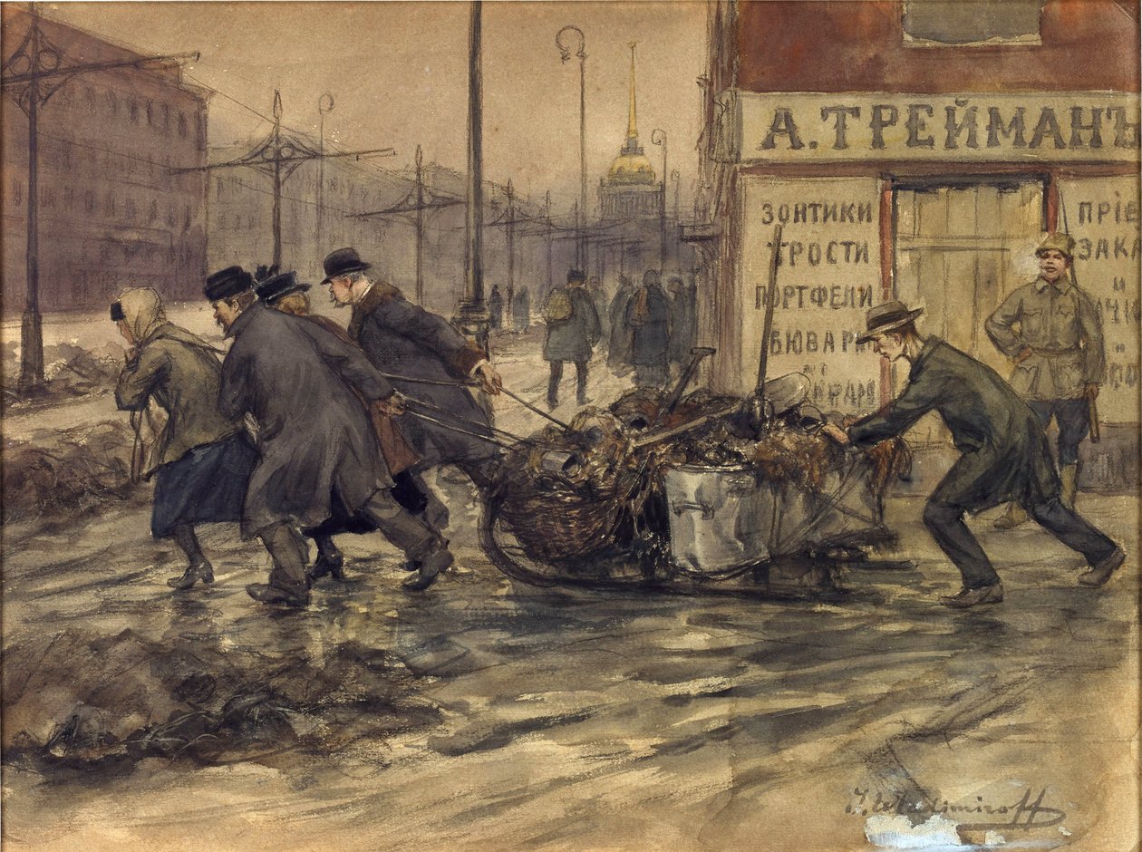 Rike kjøpmenn og russiske adelsmenn begynte å hente ut søppel fra gårdsplassene av Ivan Alexeyevich Vladimirov