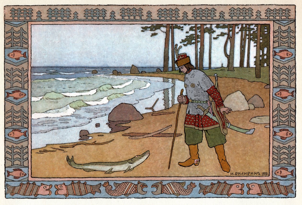 Prinsessen og frosken, ca. 1899 (litografi) av Ivan Yakovlevich Bilibin
