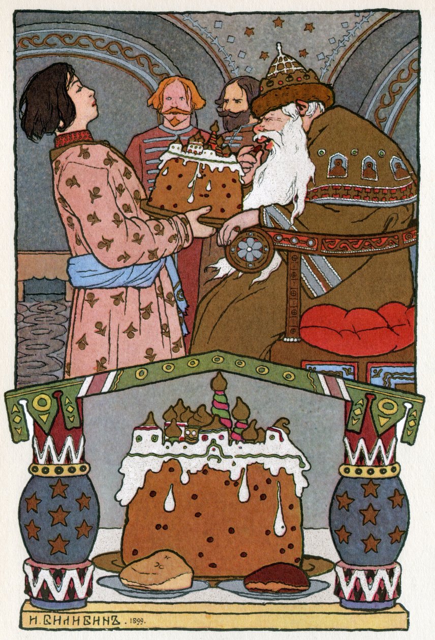 Prinsessen og frosken, ca. 1899 (litografi) av Ivan Yakovlevich Bilibin