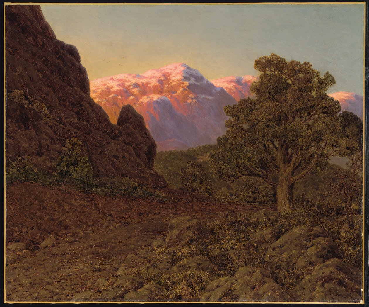 Soloppgang over fjellet av Ivan Fedorovich Choultse
