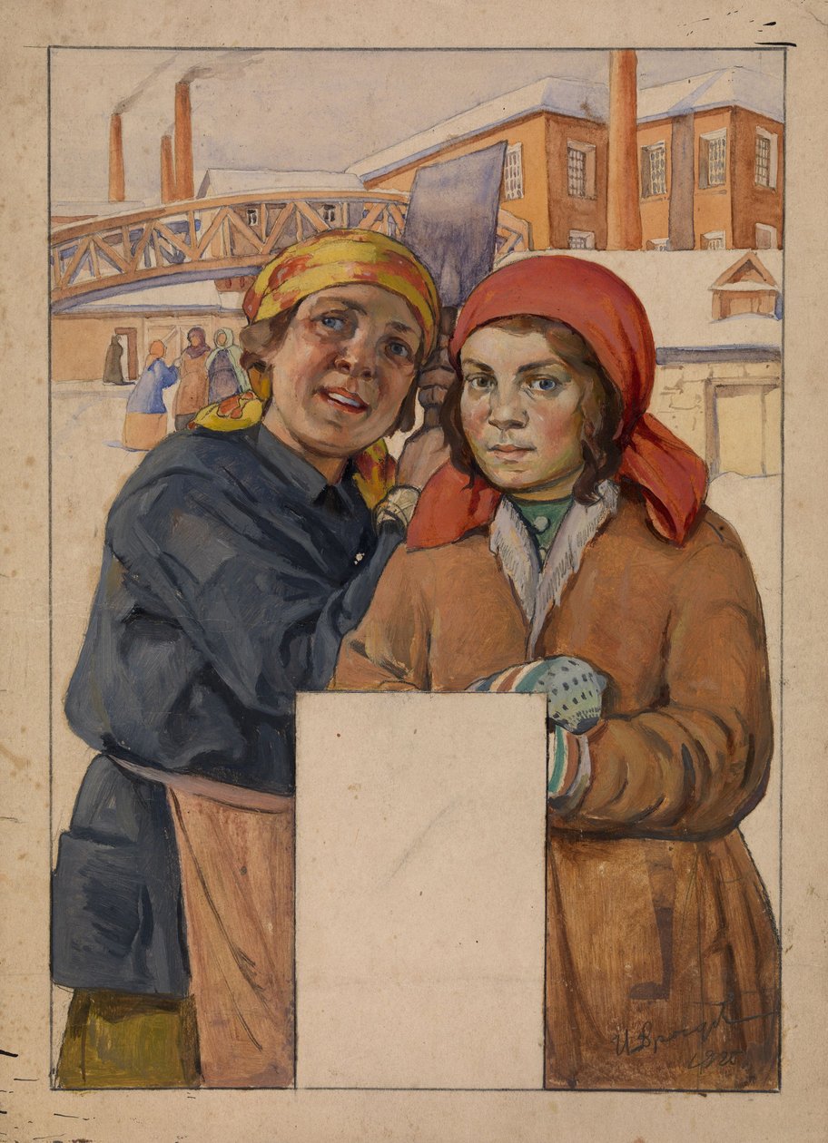 To fabrikkarbeidere, 1925 av Ivan Georgievich Drozdov