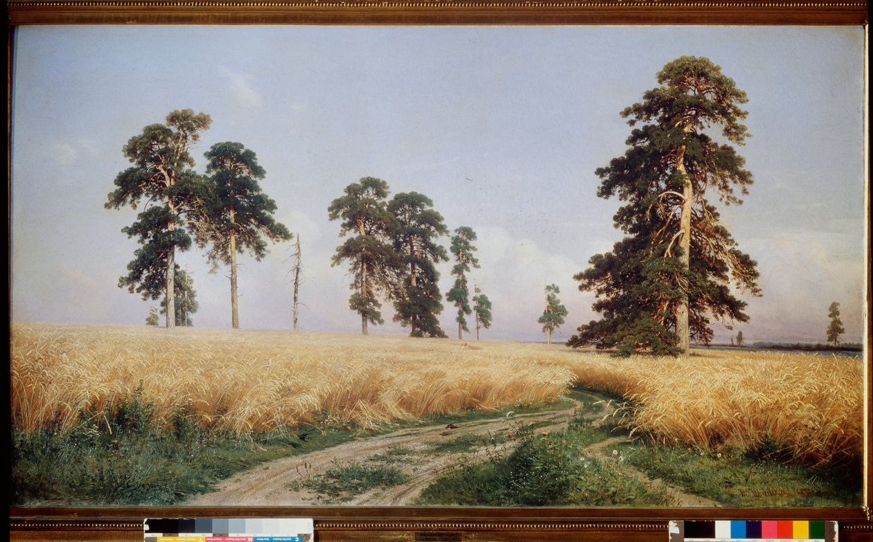 Champ de Seigle (Rieu-feltet) - Peinture de Ivan Ivanovich Shishkin (Chichkine) (1832-1898), huile sir toile av Ivan Ivanovich Shishkin