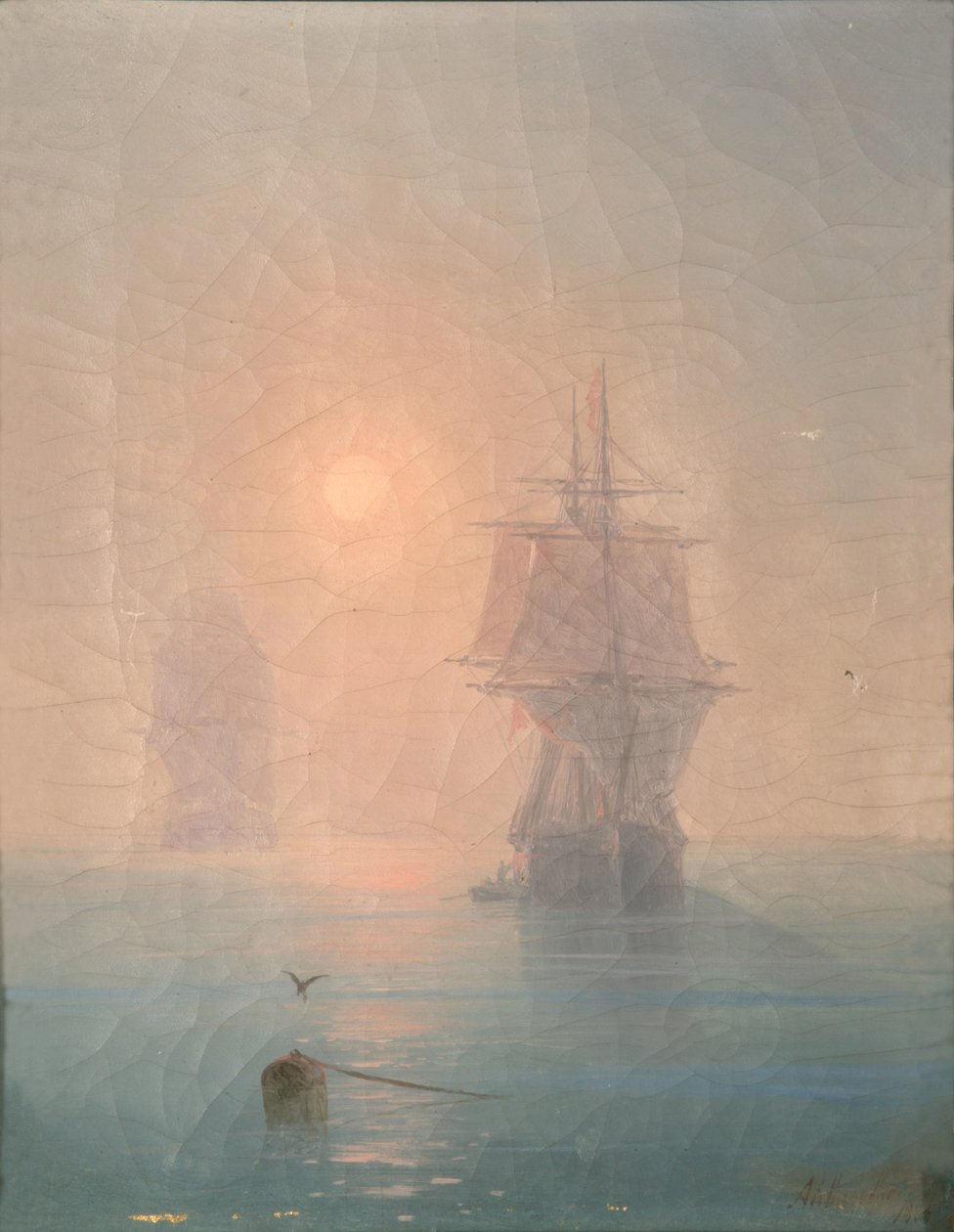 Corvette in the Mist, 1886 av Ivan Konstantinovich Aivazovsky