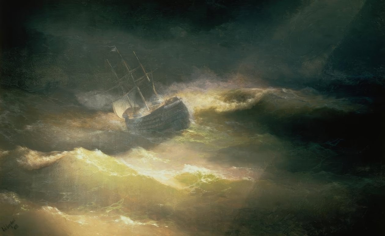 Skipet Maria i stormen av Ivan Konstantinovich Aivazovsky
