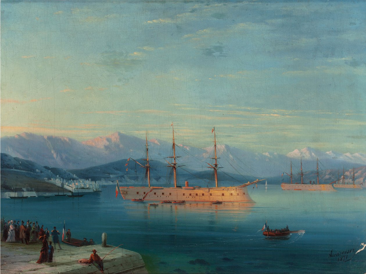 Franske skip som forlater Svartehavet 1871 (olje på lerret) av Ivan Konstantinovich Aivazovsky