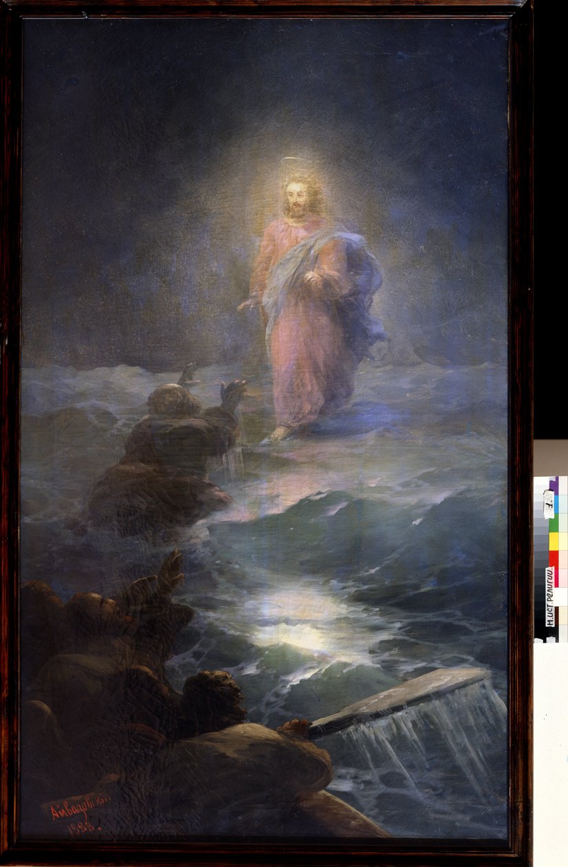Jesus går på vannet (Jesus går på vannet). Maleri av Ivan Konstantinovich Aivazovsky (1817-1900). Olje på lerret av Ivan Konstantinovich Aivazovsky