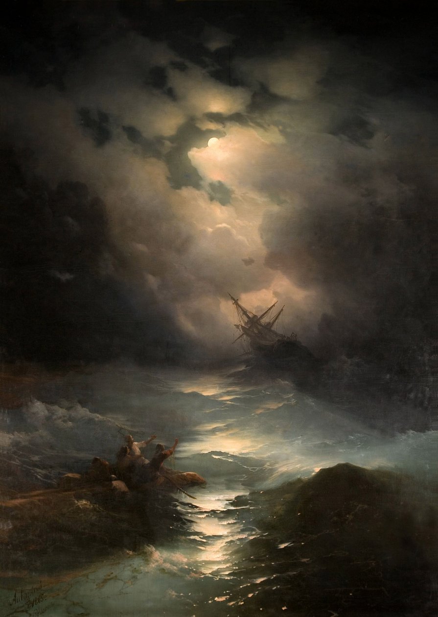 North Sea Storm av Aivazovsky, Ivan Konstantinovich (1817-1900) av Ivan Konstantinovich Aivazovsky