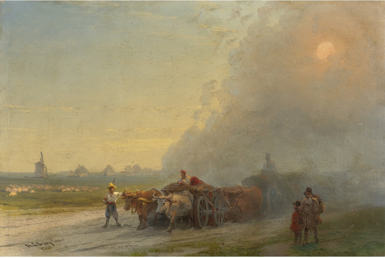 Oksevogner i den ukrainske steppen av Ivan Konstantinovich Aivazovsky