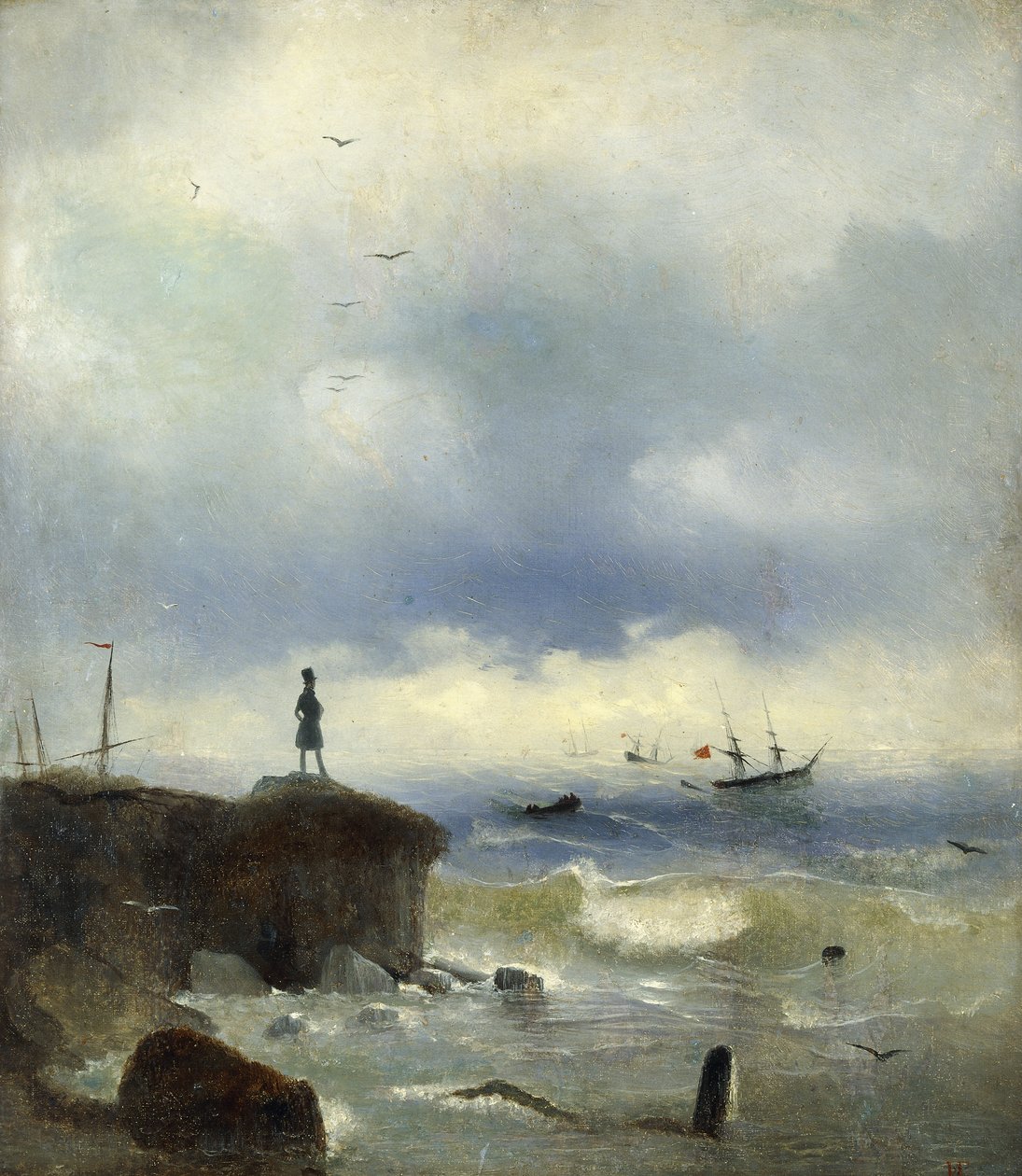 Pushkin ser på Svartehavet, 1838 av Ivan Konstantinovich Aivazovsky