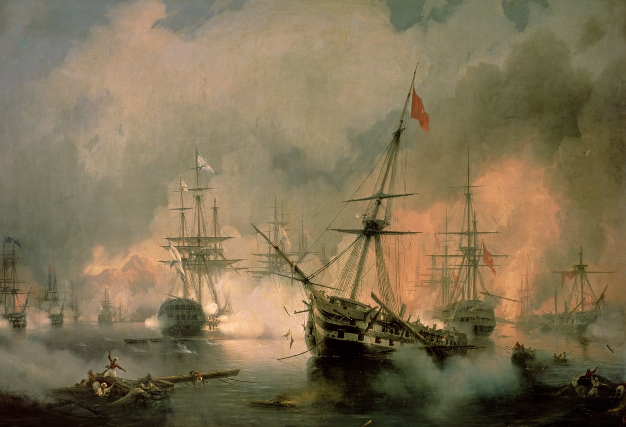 Slaget ved Navarino, 20. oktober 1827 av Ivan Konstantinovich Aivazovsky
