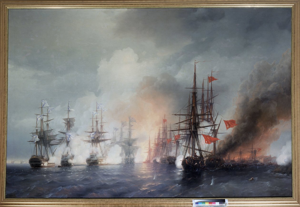 Slaget ved Sinop 30. november 1853 av Ivan Konstantinovich Aivazovsky