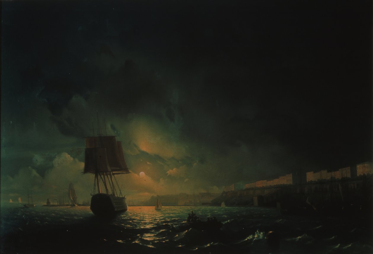 Utsikt over Odessa ved måneskinnsnatt, 1896 av Ivan Konstantinovich Aivazovsky