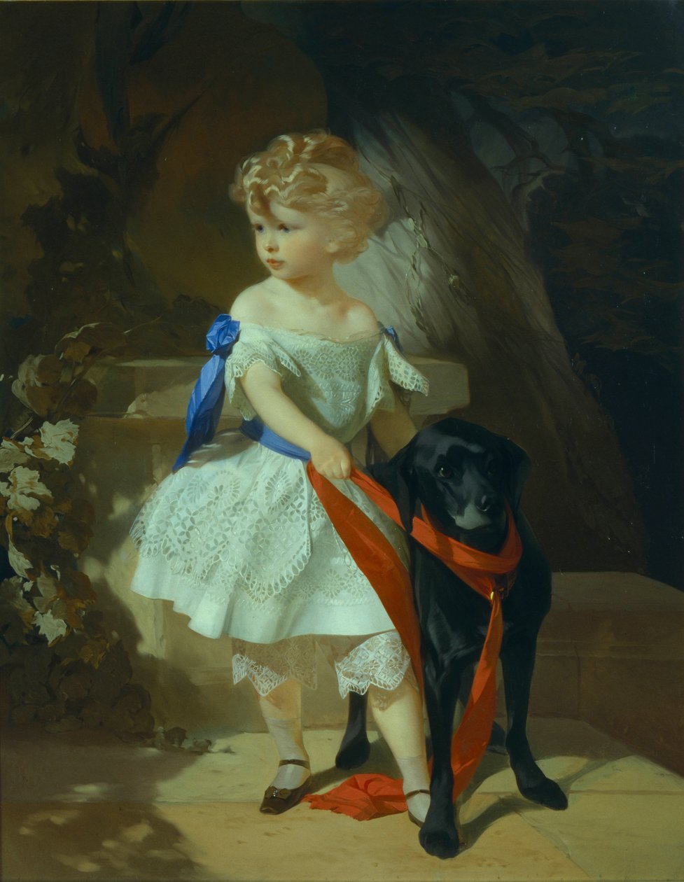 Pike med hund, 1860-tallet av Ivan Kosmich Makarov