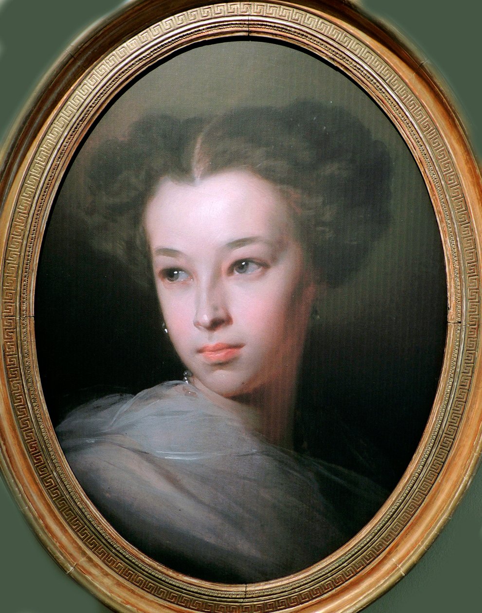 ""Portrett av Natalia Alexandrovna Pushkina (1836-1913) datter av poeten Alexander Pushkin"" (Portrett av Natalia Alexandrovna Pushkina, grevinne av Merenberg (1836-1913), datter av poeten) Maleri av Ivan Makarov (189722) av Ivan Kosmich Makarov