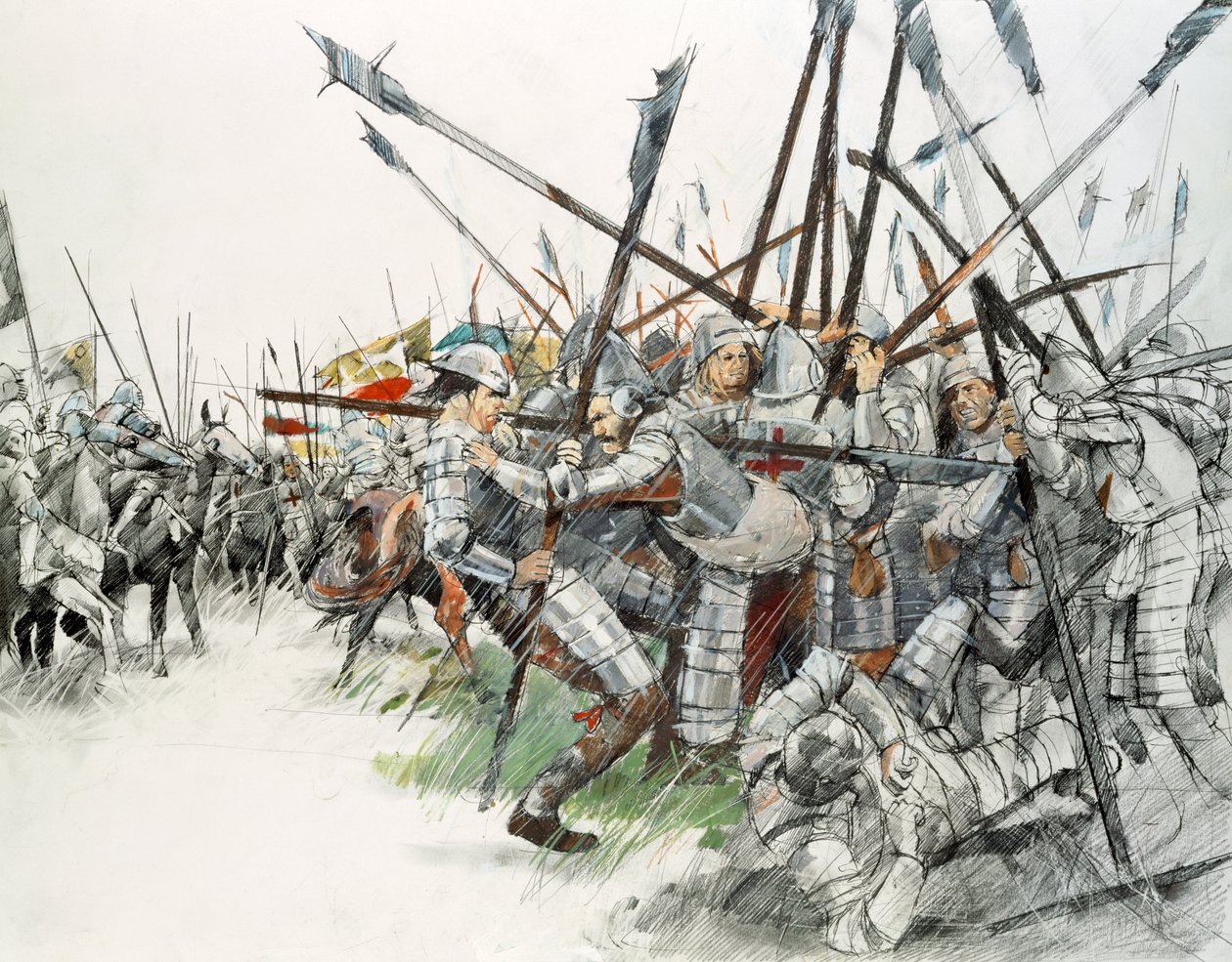 Slaget ved Flodden Field, 1513, c1990-2010 av Ivan Lapper