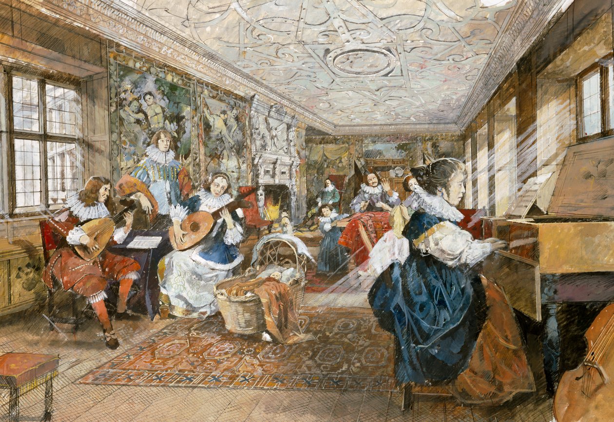Kirby Hall, tidlig på 1600-tallet, ca 1990-2010 av Ivan Lapper
