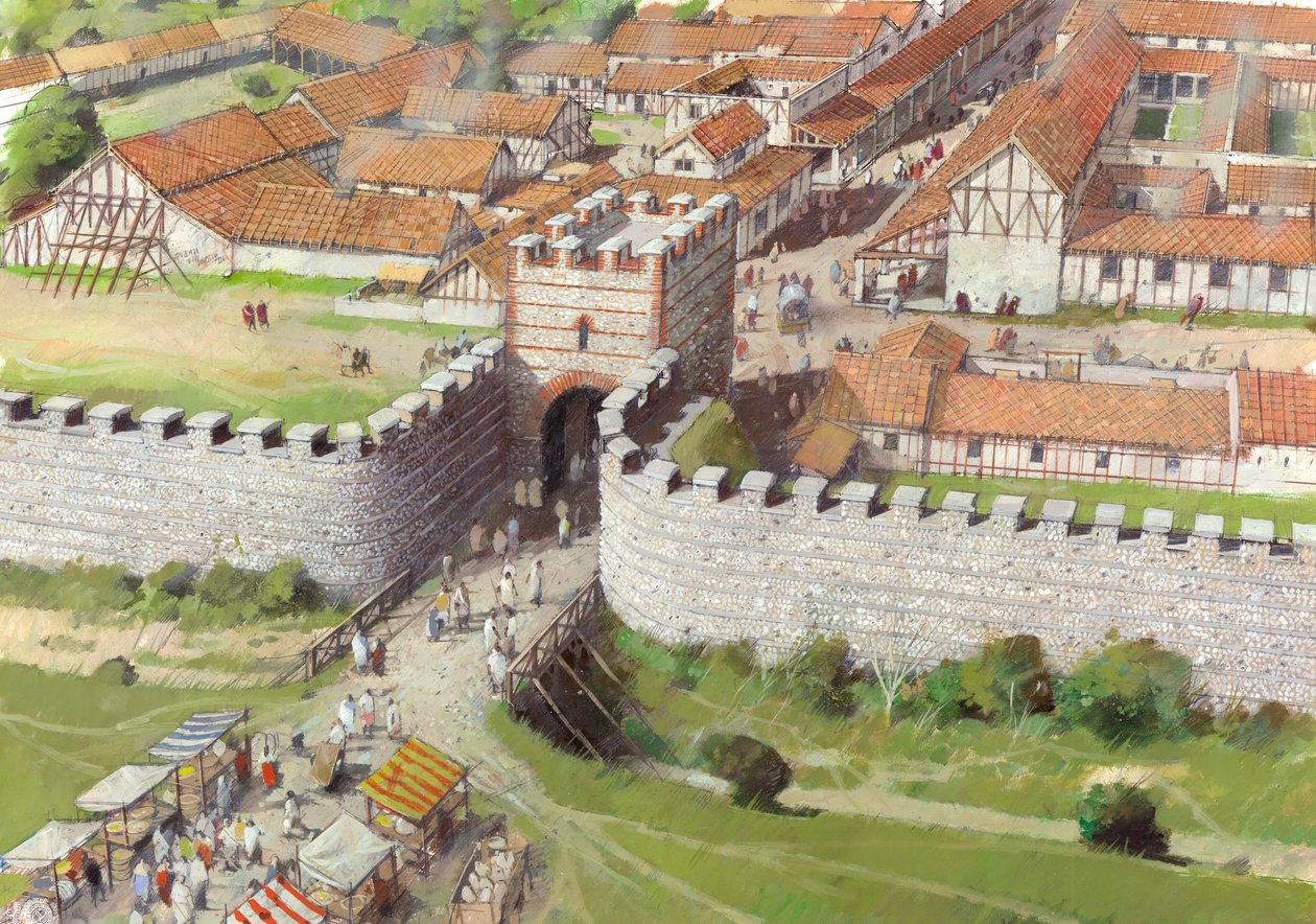 Silchester romerske bymurer, 3. århundre, 1990-2010. av Ivan Lapper