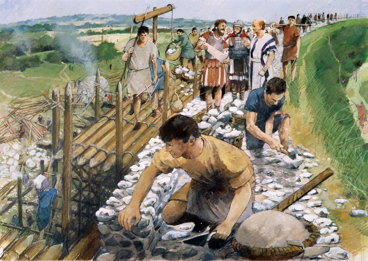 Silchester romerske bymurer, c2nd century, 1990-2010. av Ivan Lapper