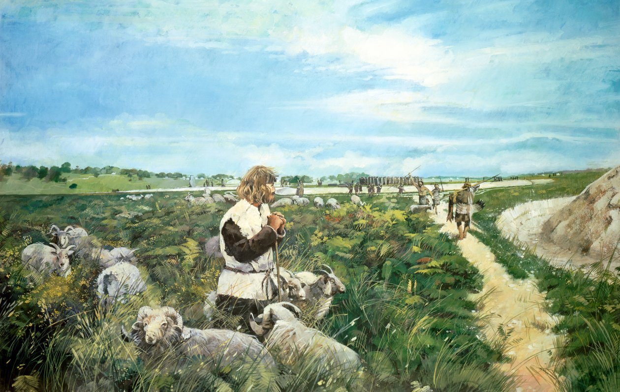 Stonehenge-landskap, c2500BC, c1990-2010 av Ivan Lapper