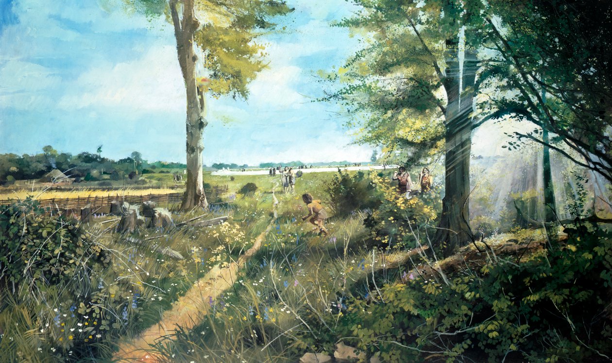 Stonehenge-landskap, c3000BC, c1990-2010 av Ivan Lapper