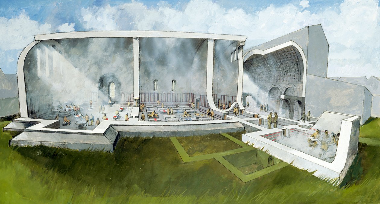 Badehuset i Wroxeter Roman City, c2nd century, c1990-2010 av Ivan Lapper