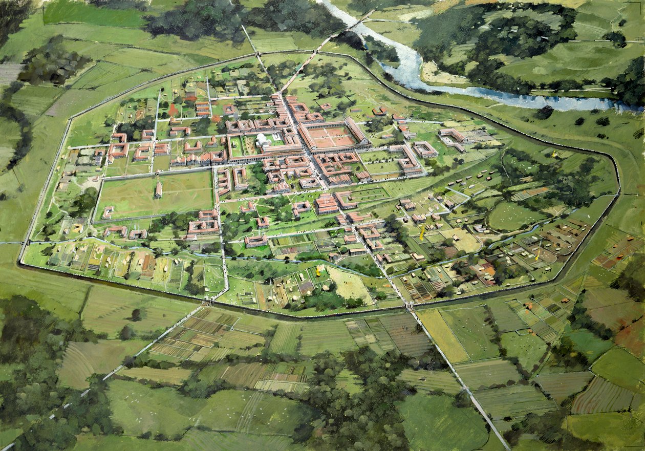 Wroxeter romerske by, c3rd century, c1990-2010 av Ivan Lapper