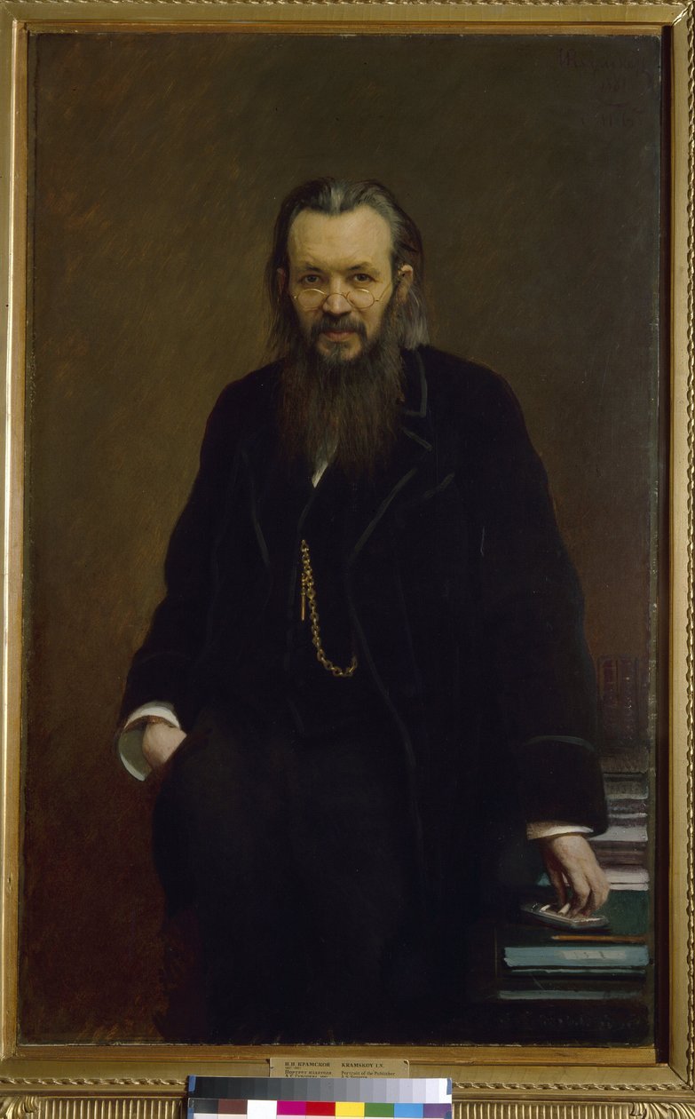 Portrett av forleggeren og journalisten Aleksei Souvorin (1834-1912). Maleri av Ivan Nikolayevich Kramskoi (1837-1887), olje på lerret av Ivan Nikolaevich Kramskoy