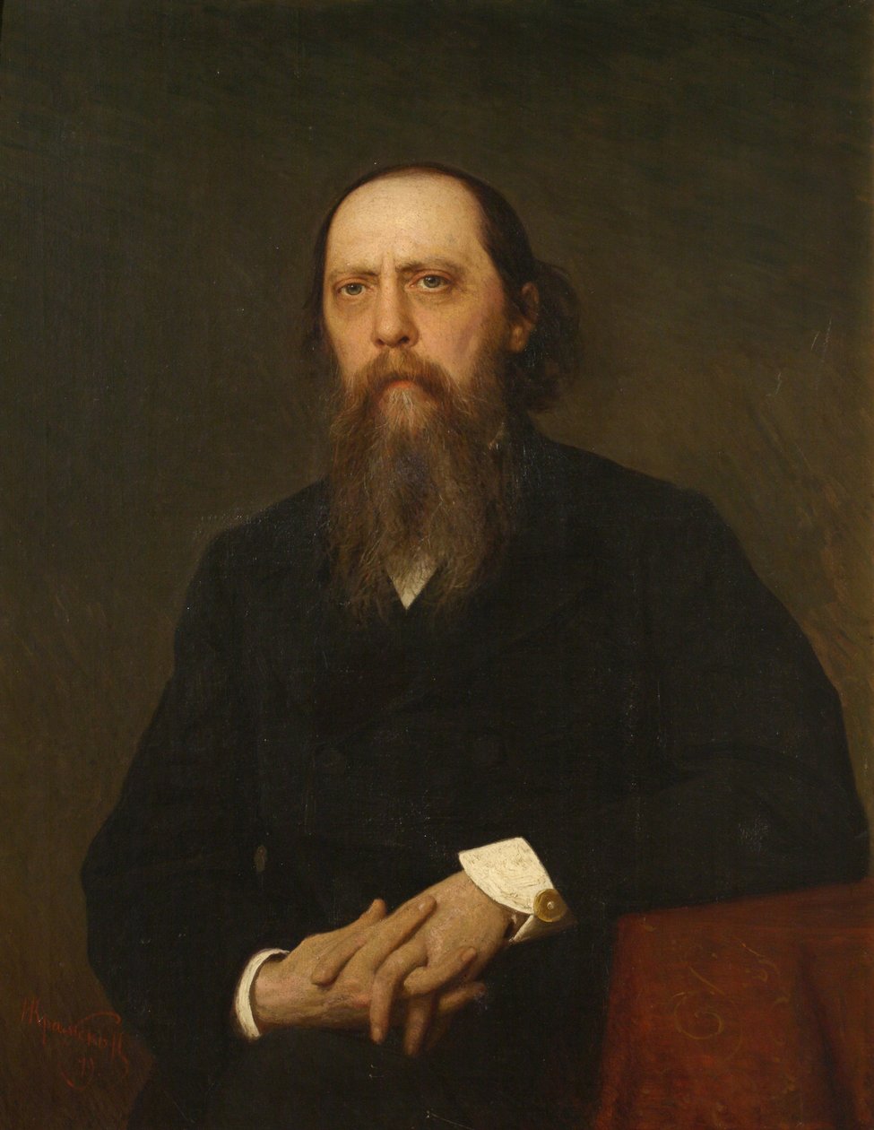 Portrett av forfatteren Mikhail Saltykov-Shchedrin 1826-1889, 1879 av Ivan Nikolaevich Kramskoy