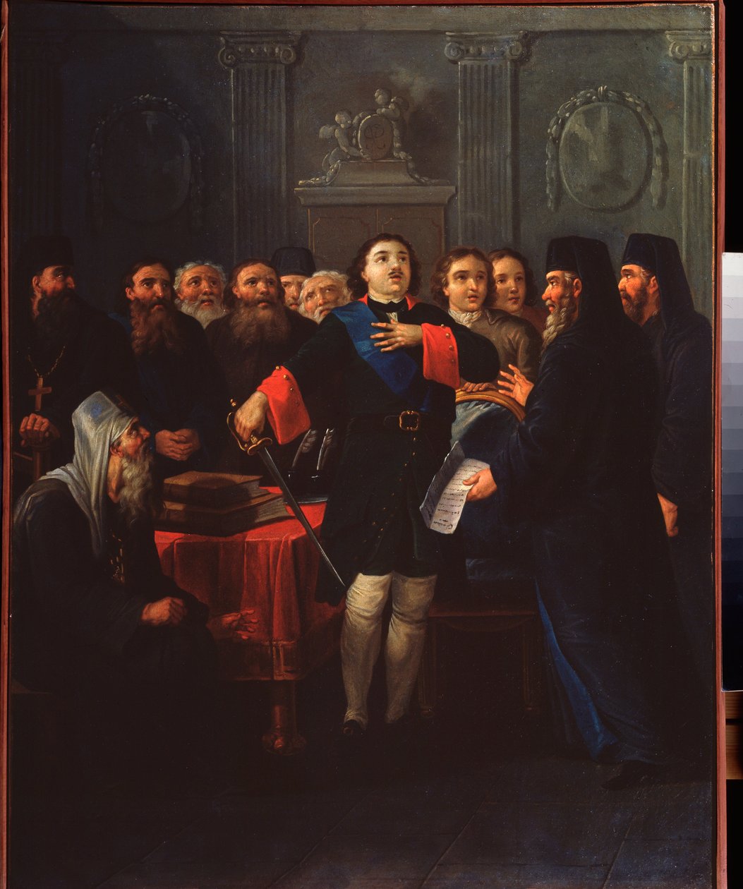 Tsar Peter I grunnla den hellige synoden av Ivan Philippovich Tupylev