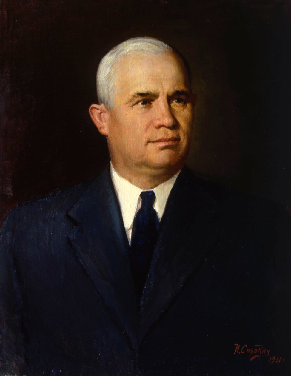 'Portrett av politikeren Nikita Sergeyevich Khrusjtsjov', 1951 av Ivan Semyonovich Sorokin
