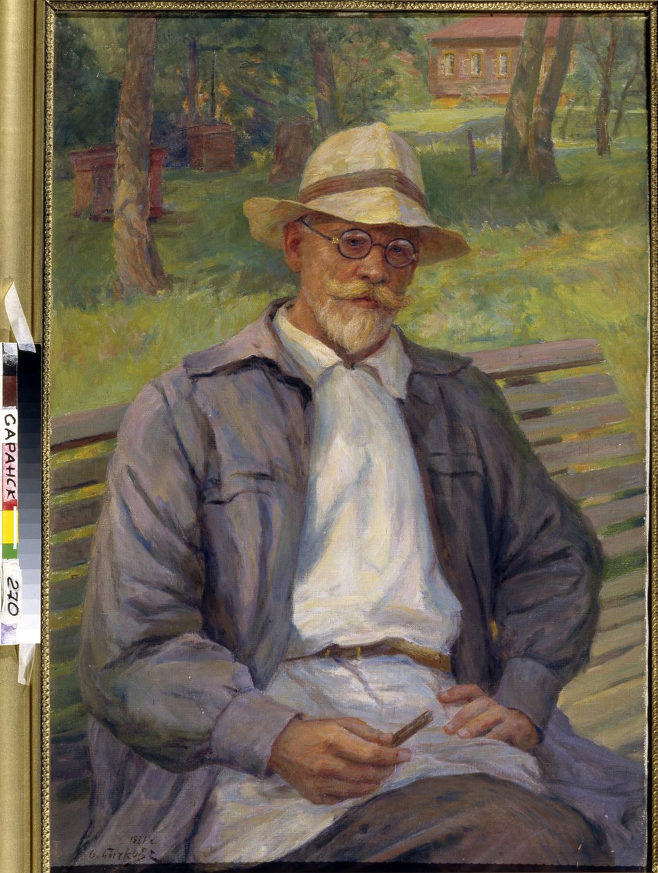 Portrett av maleren Ivan Gorshkin Sorokopudov, 1900-tallet (olje på lerret) av Ivan Silych Goriuschkin-Sorokopudov