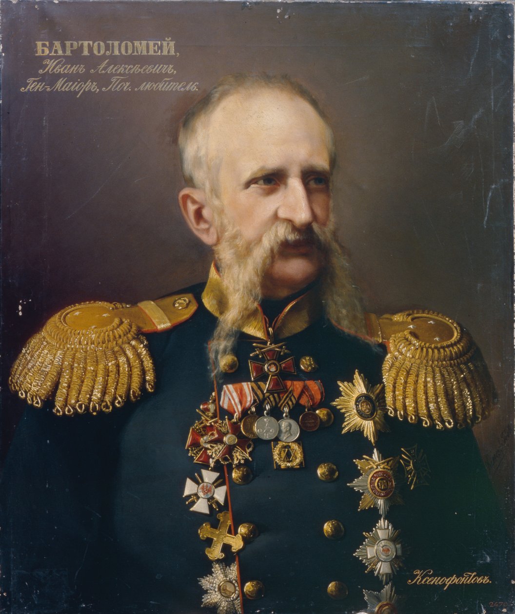Portrett av Ivan Alexeyevich Bartolomey 18131870, 1860-tallet av Ivan Stepanovich Ksenofontov