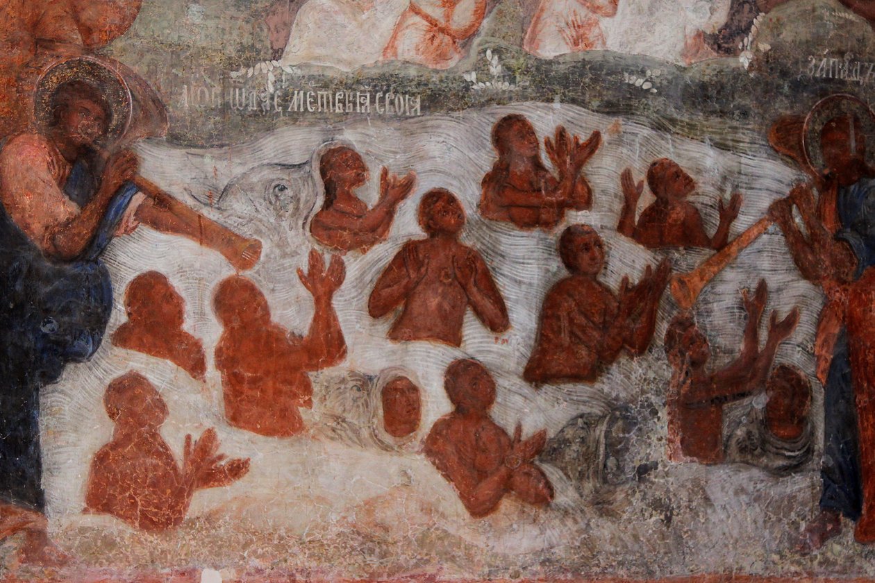 Freske i katedralen til Vår Frue av skiltet, Novgorod, tidlig på 1700-tallet. av Ivan Yakovlevich Bakhmatov